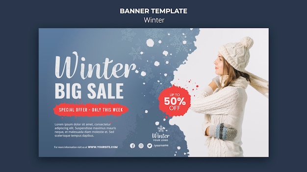 Winter design banner template