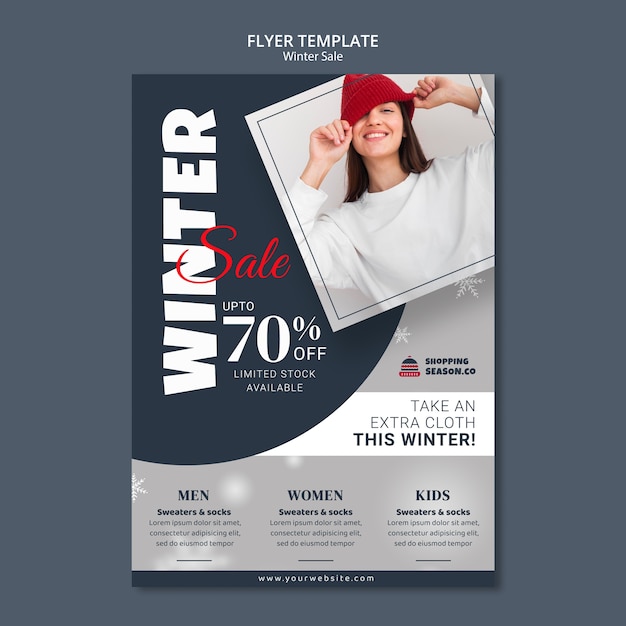 Winter design flyer template