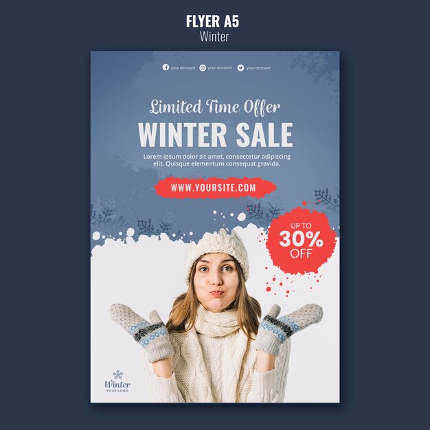 winter design flyer template
