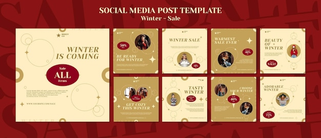 Winter design instagram posts template