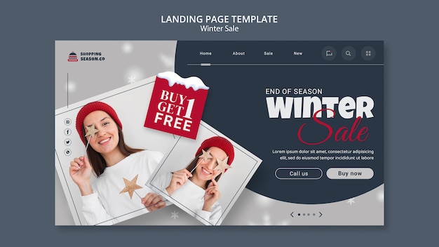 Free PSD winter design landing page template