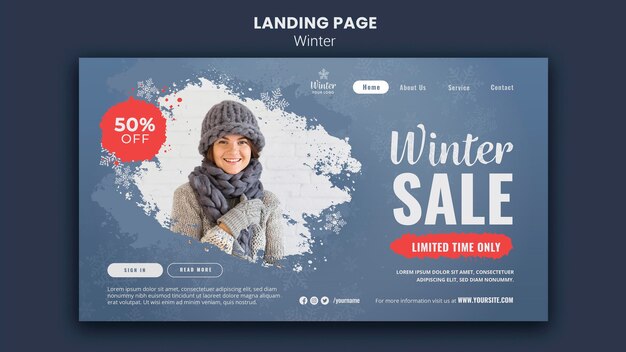 Winter design landing page template