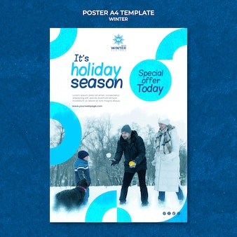 Winter design poster template