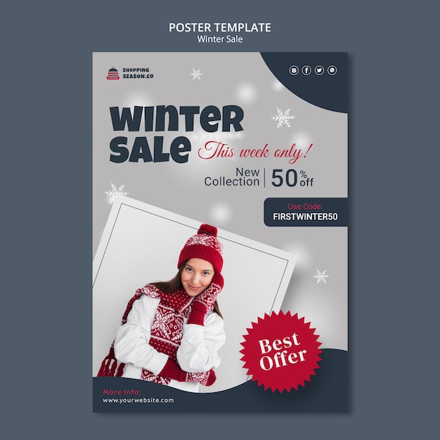 Free PSD winter design poster template