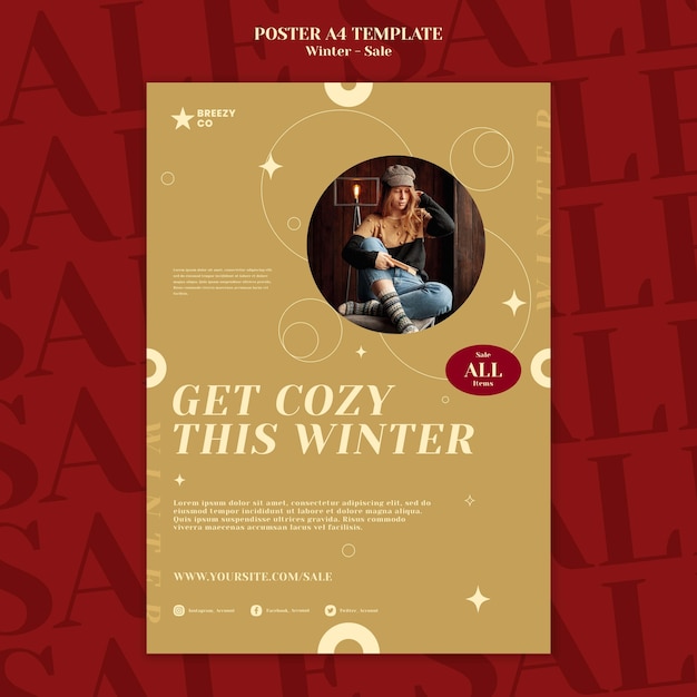 Winter design poster template