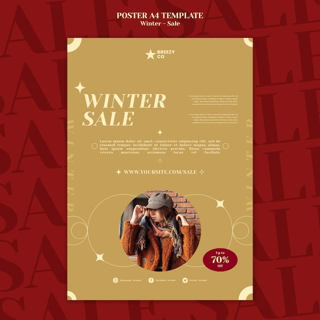 Winter design poster template