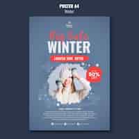 PSD gratuito modello di poster di design invernale