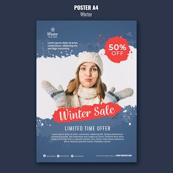 Winter design poster template