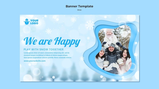 Winter family time template banner