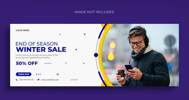 Winter fashion sale social media web banner flyer and facebook cover design template