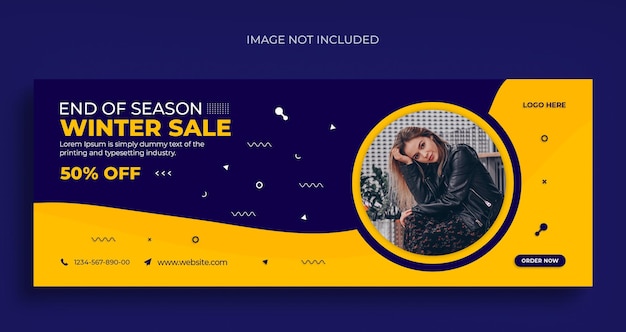 Winter fashion sale social media web banner flyer and facebook cover photo design template