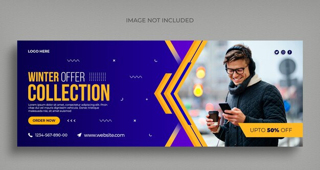 Winter fashion sale social media web banner flyer and facebook cover template