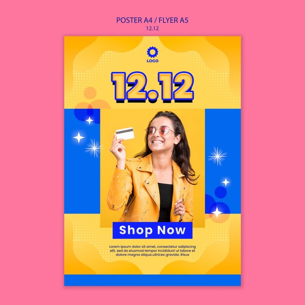 winter flash sale poster template