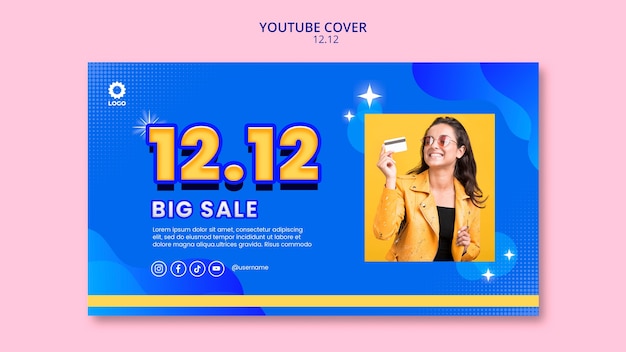 Free PSD winter flash sale youtube cover template