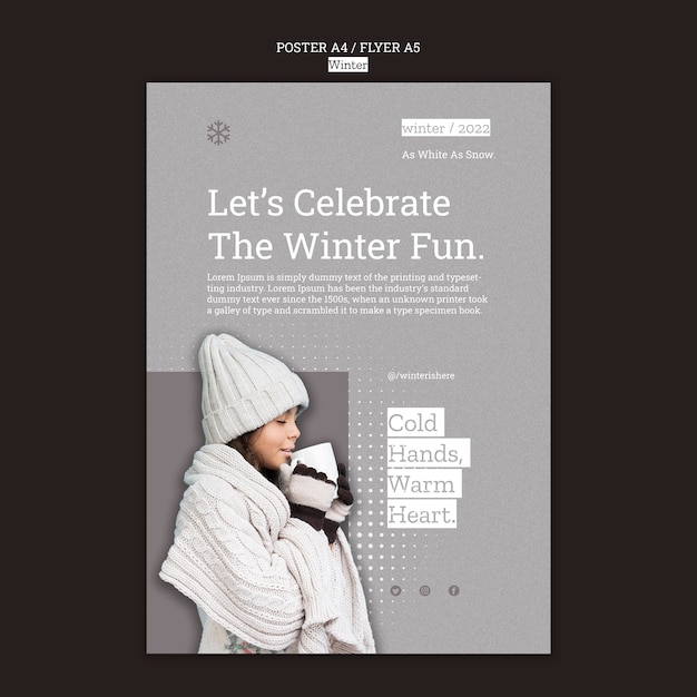 Free PSD winter fun poster template