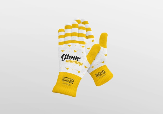 Winter gloves mockup