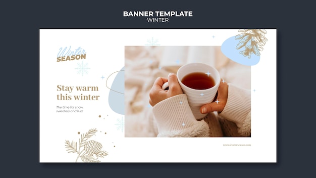 Free PSD winter joy banner template