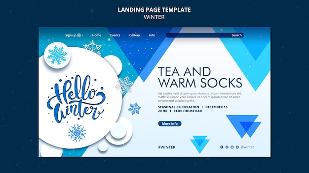 Winter landing page template design