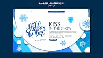 Free PSD winter landing page template design