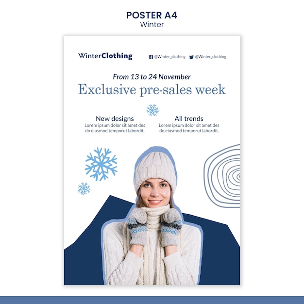 Winter poster design template