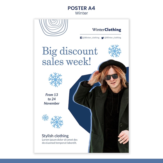 Winter poster design template