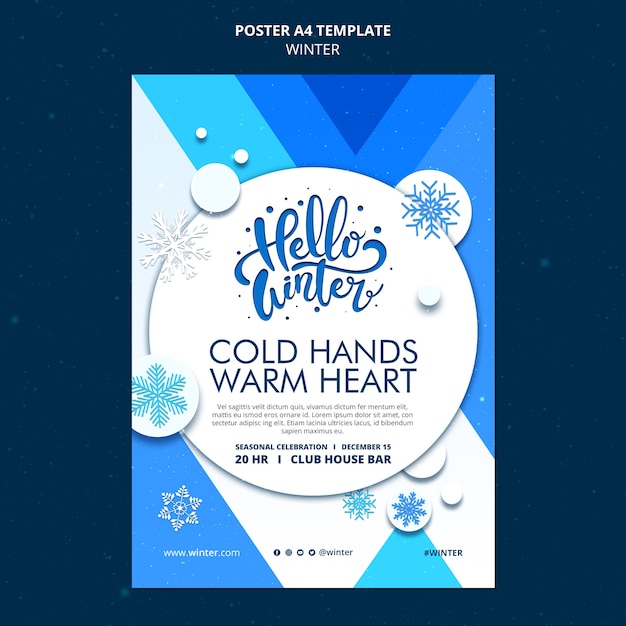 Winter poster template design