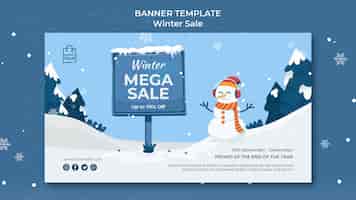 Free PSD winter sale banner design template