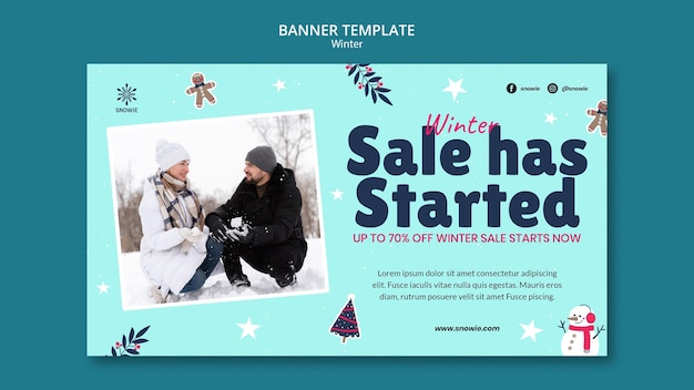 winter sale banner design template