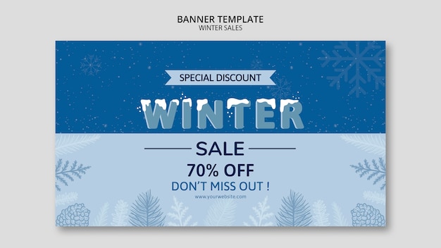 Winter sale in banner template