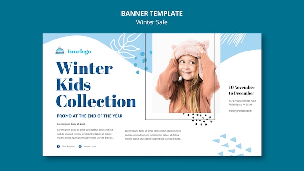 Winter sale collection banner template