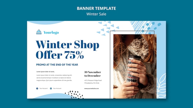 Winter sale collection banner template