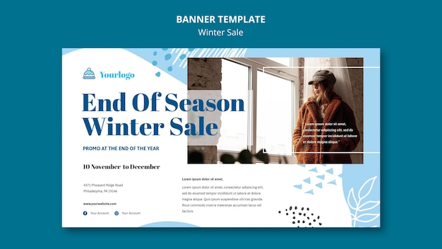 Winter sale collection banner template