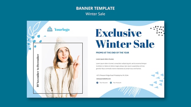 Winter sale collection banner template Premium Psd