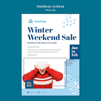 Winter sale collection poster template