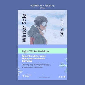 Winter sale flyer template