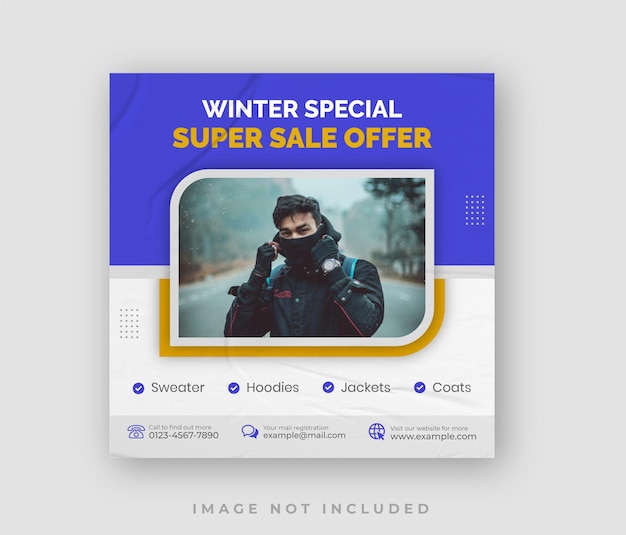 Winter sale instagram post design