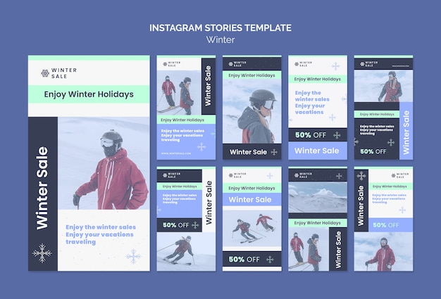 Winter sale instagram stories Premium Psd
