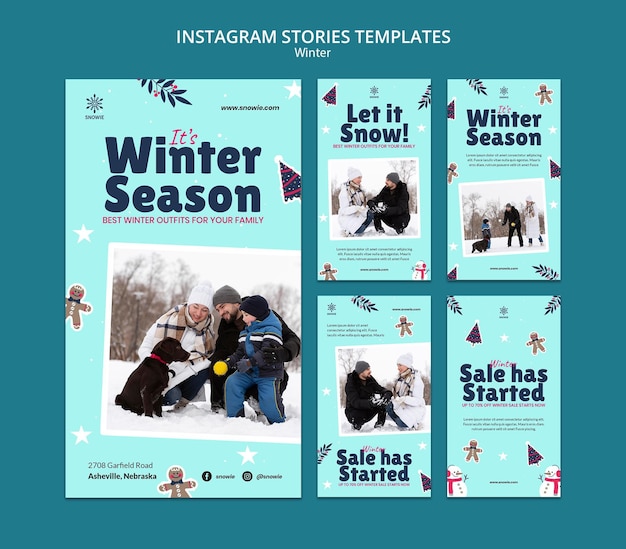 PSD gratuito modello di design stry instagram saldi invernali