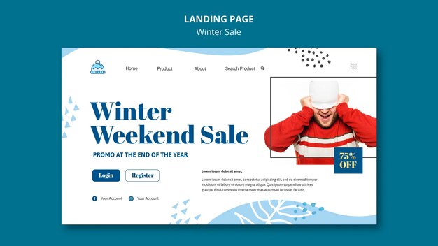 Winter sale landing page template