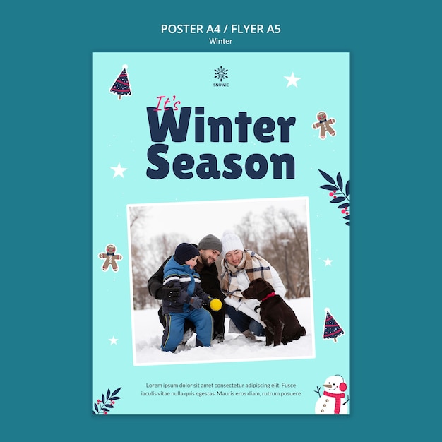 Winter sale poster design template