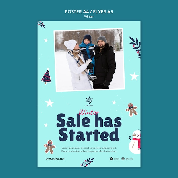 winter sale poster design template