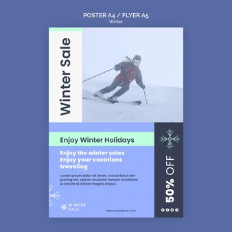 Winter sale poster template