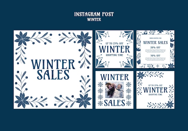 Free PSD winter sale template design