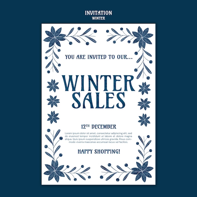 Free PSD winter sale template design