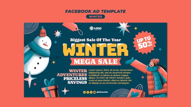 Free PSD winter sale template design