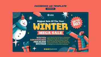 Free PSD winter sale template design