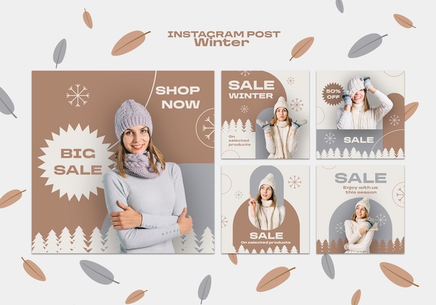 Free PSD winter sale template design