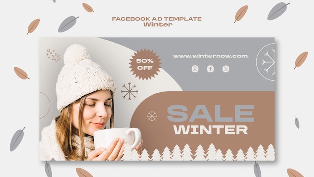 Free PSD winter sale template design