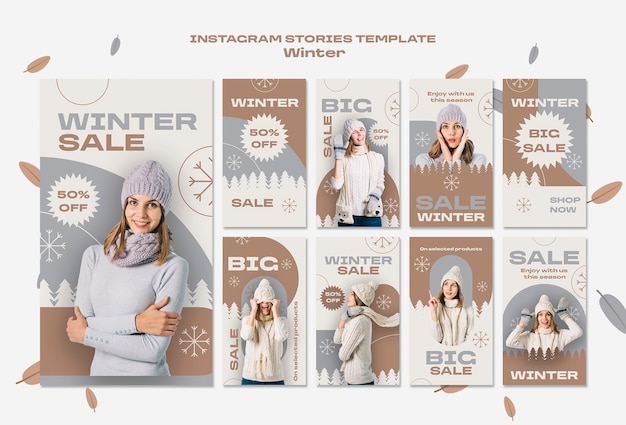 Free PSD winter sale template design