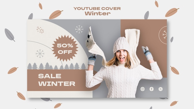 Free PSD winter sale template design